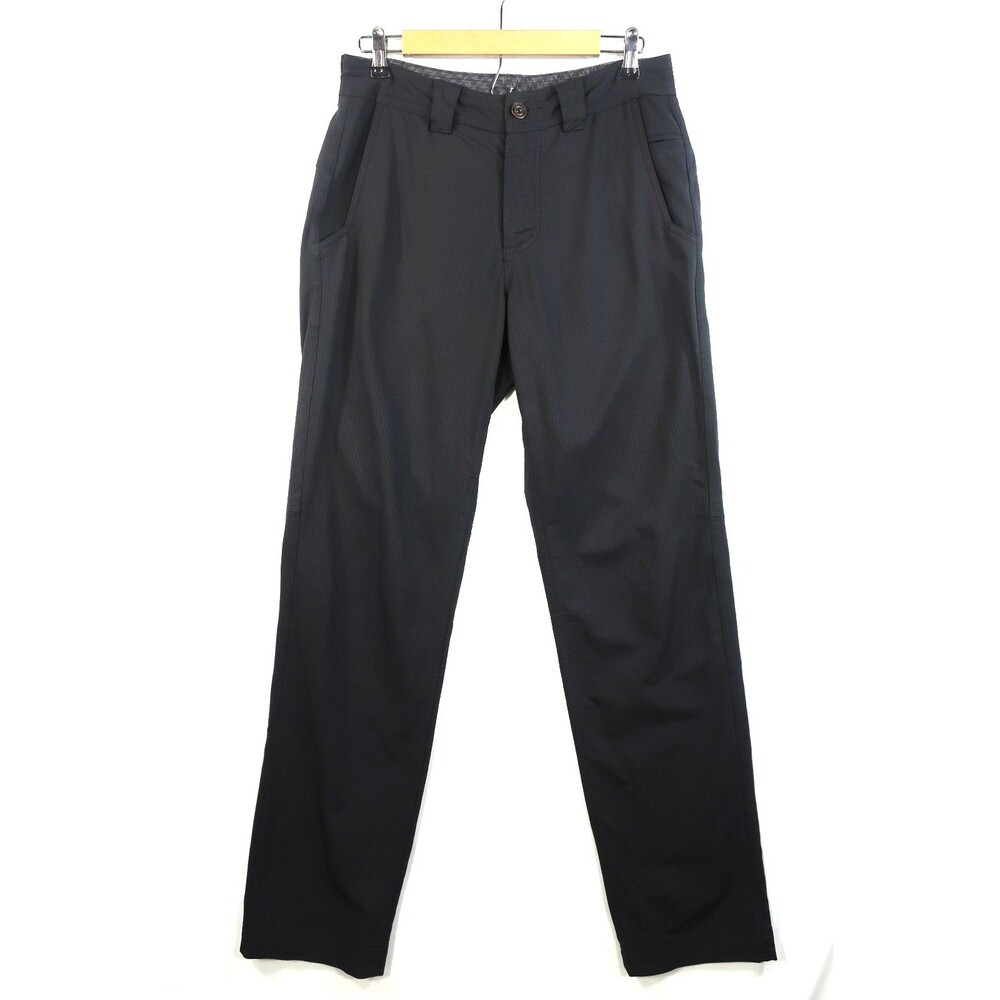 Vintage Lululemon Athletica Black Pinstripe Work City Pants Trousers 32 x 34